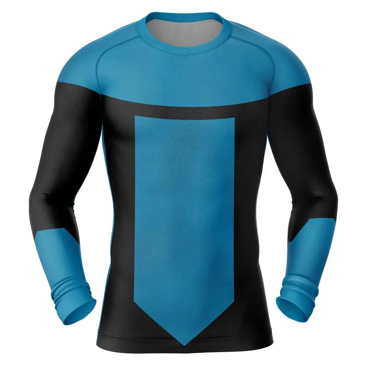 Invincible Blue Rash Guard for MMA, BJJ, and Fitness