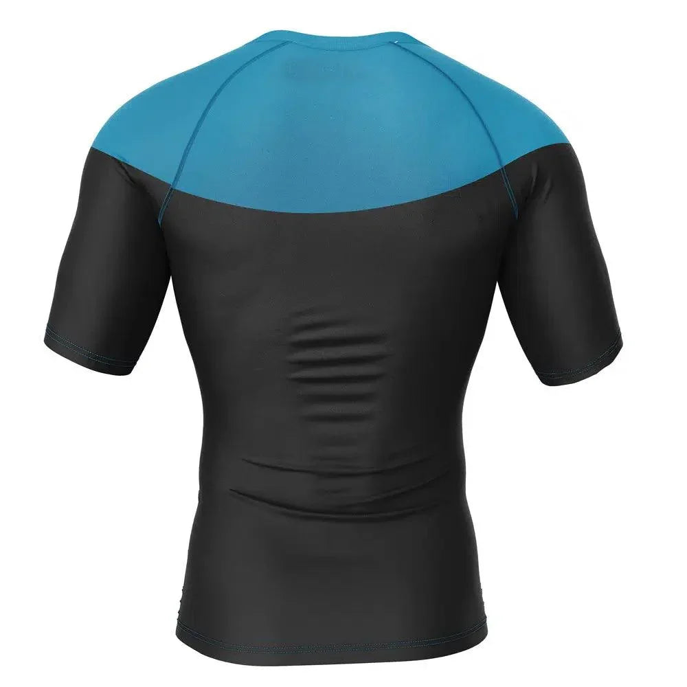 Reorg Rash Guard Blue Invincible Blue Rash Guard for MMA, BJJ, and Fitness
