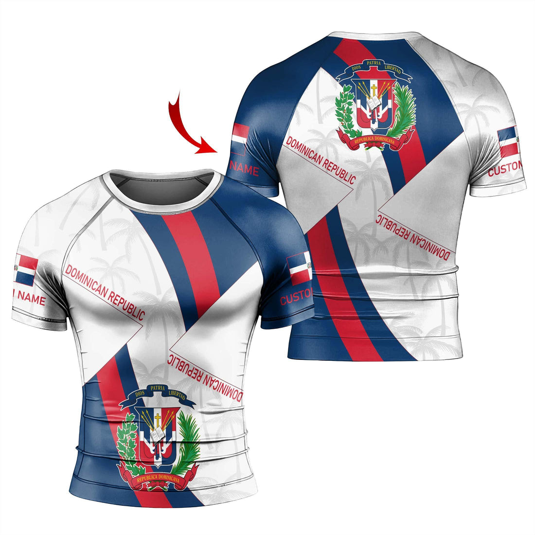 Personalized Dominican Republic Patriot Rash Guard