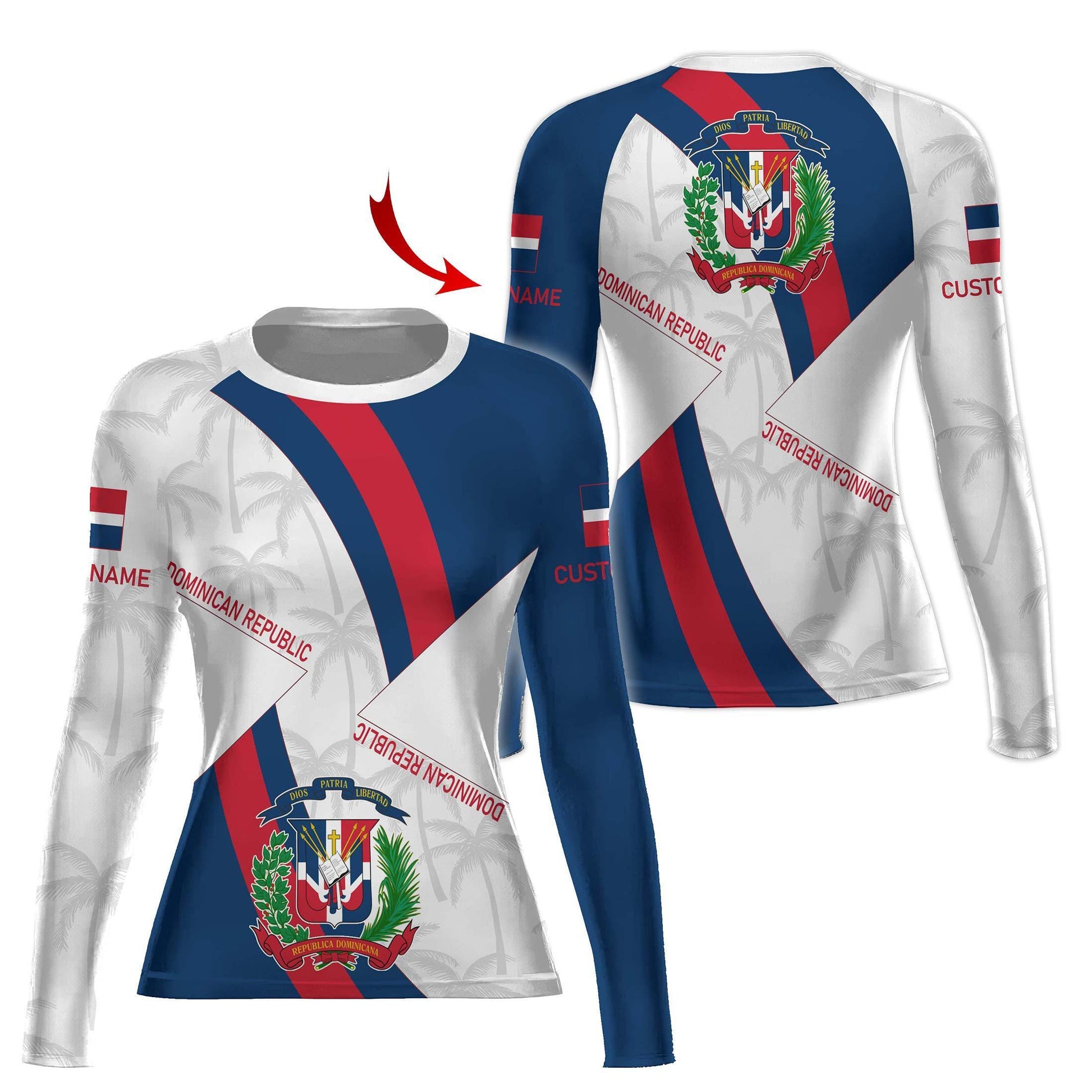 Personalized Dominican Republic Patriot Rash Guard