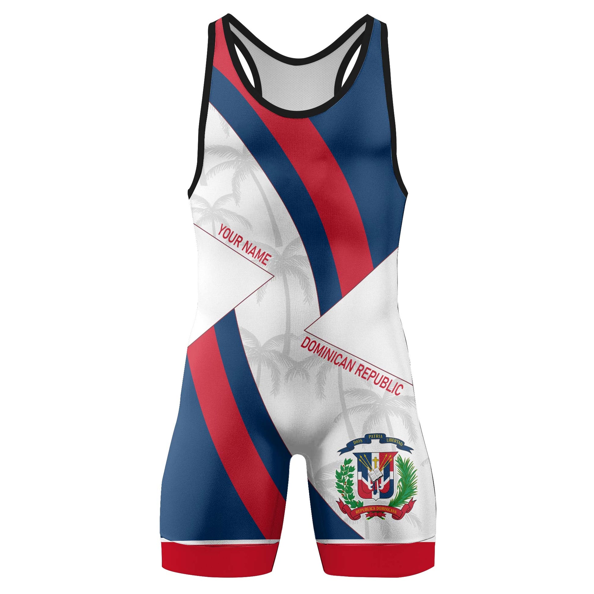 Personalized Dominican Republic Patriot Wrestling Singlet