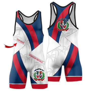 Personalized Dominican Republic Patriot Wrestling Singlet