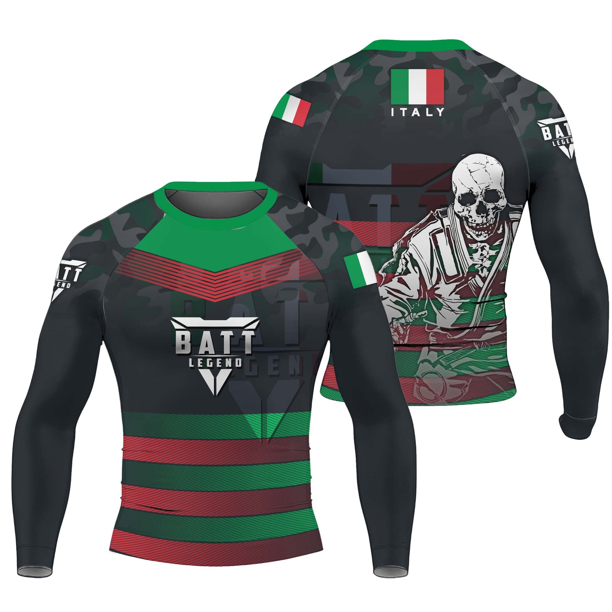 Italy Skull Fighter Rash Guard