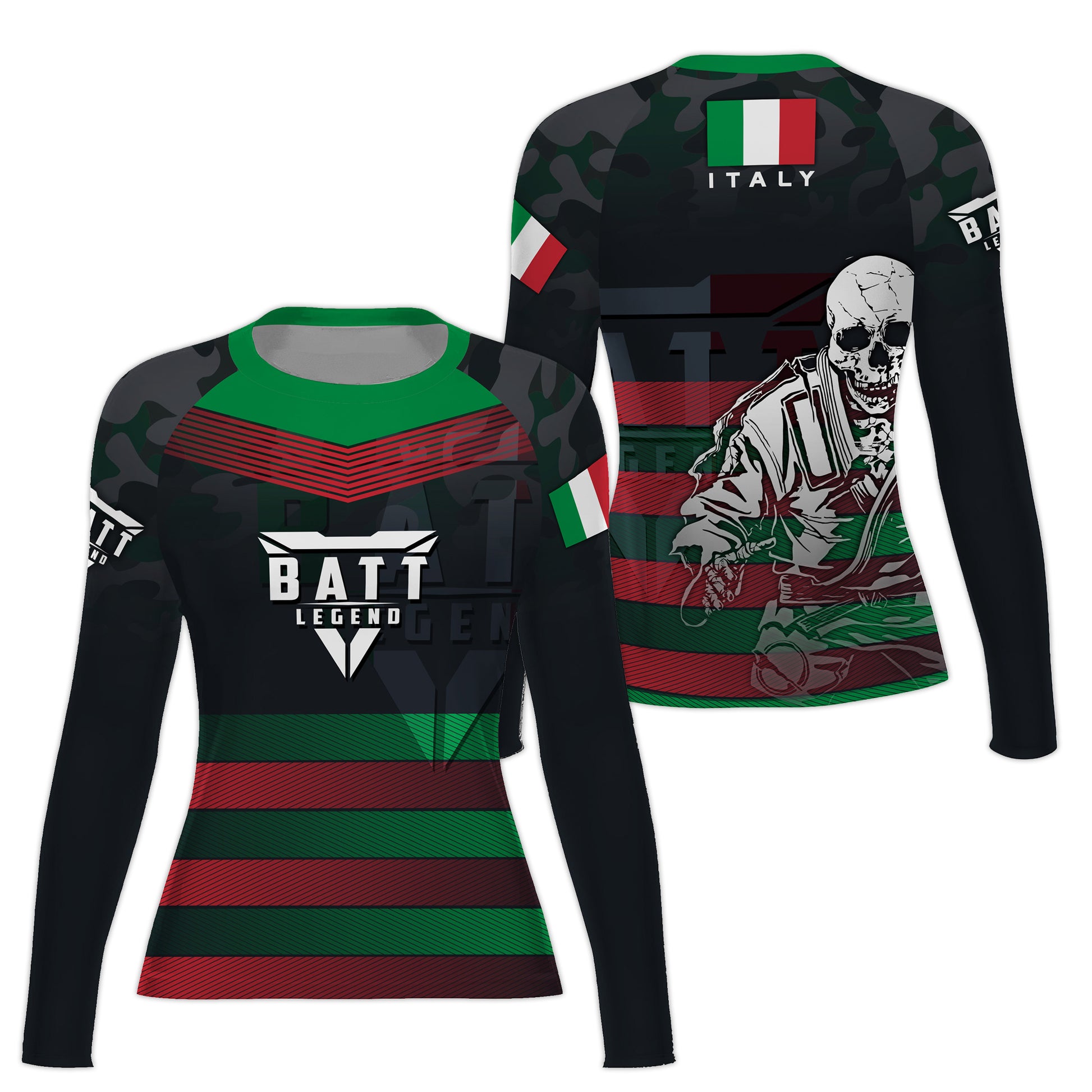 Italy Skull Fighter Rash Guard