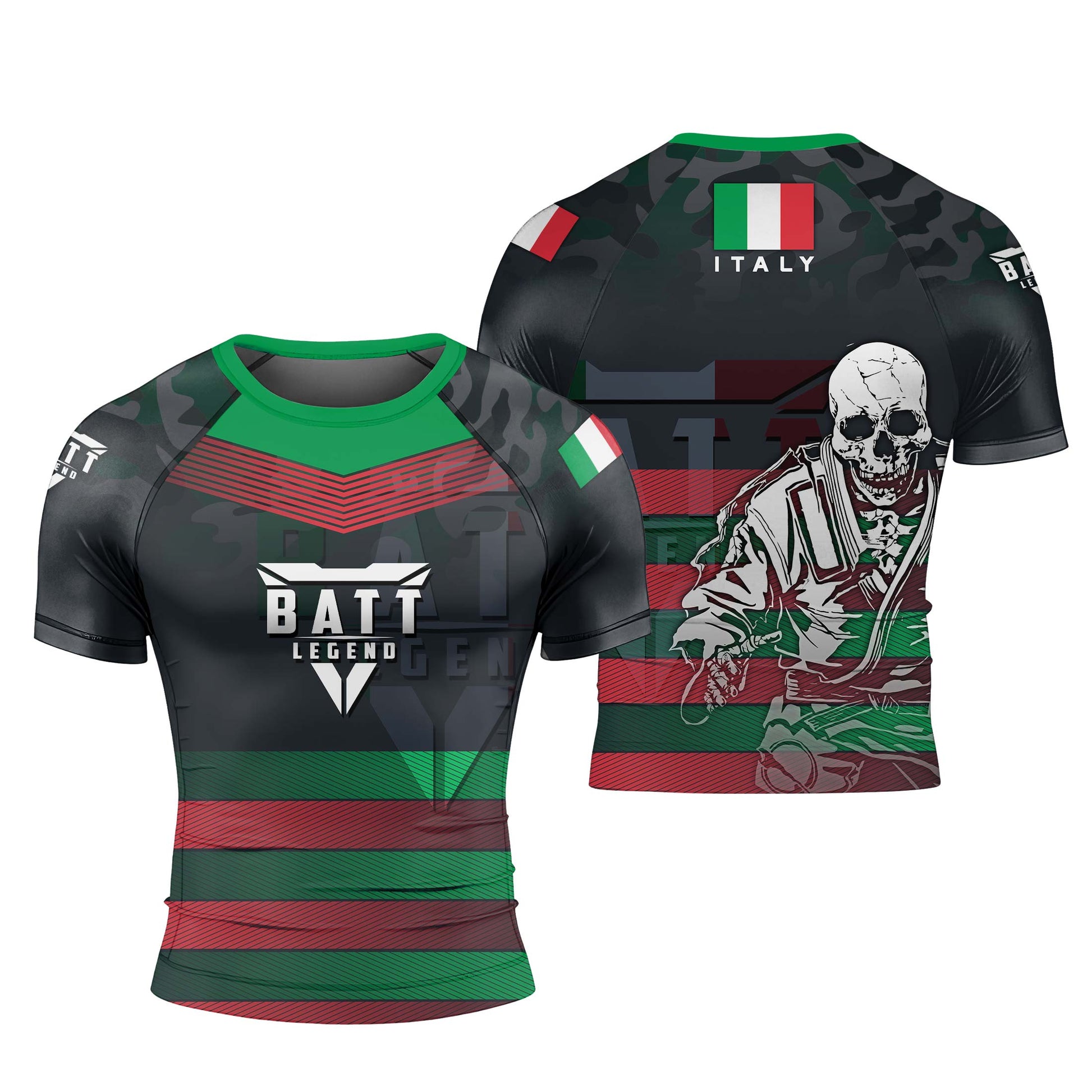 Italy Skull Fighter Rash Guard