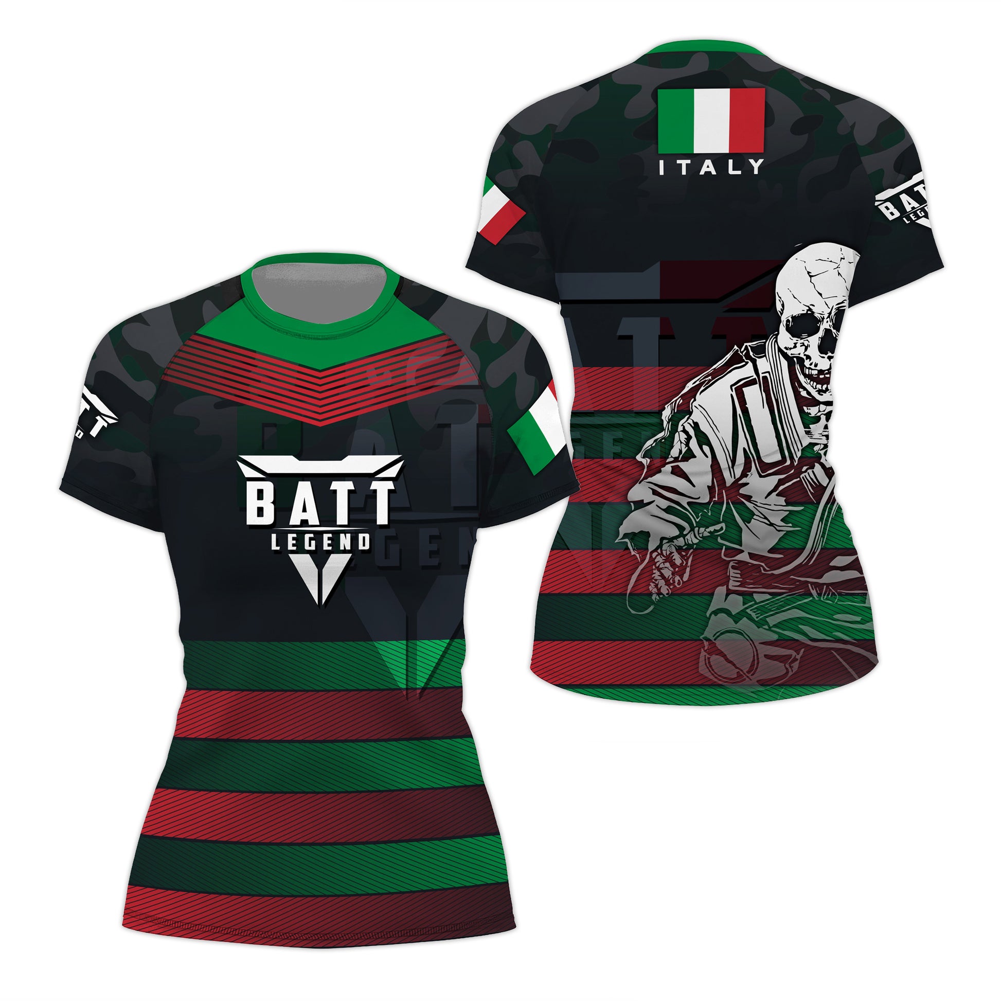 Italy Skull Fighter Rash Guard