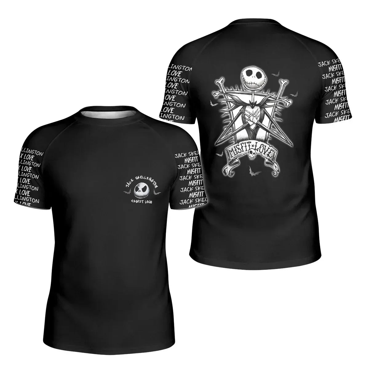 Jack Skelington Misfit Love Kids Rash Guard