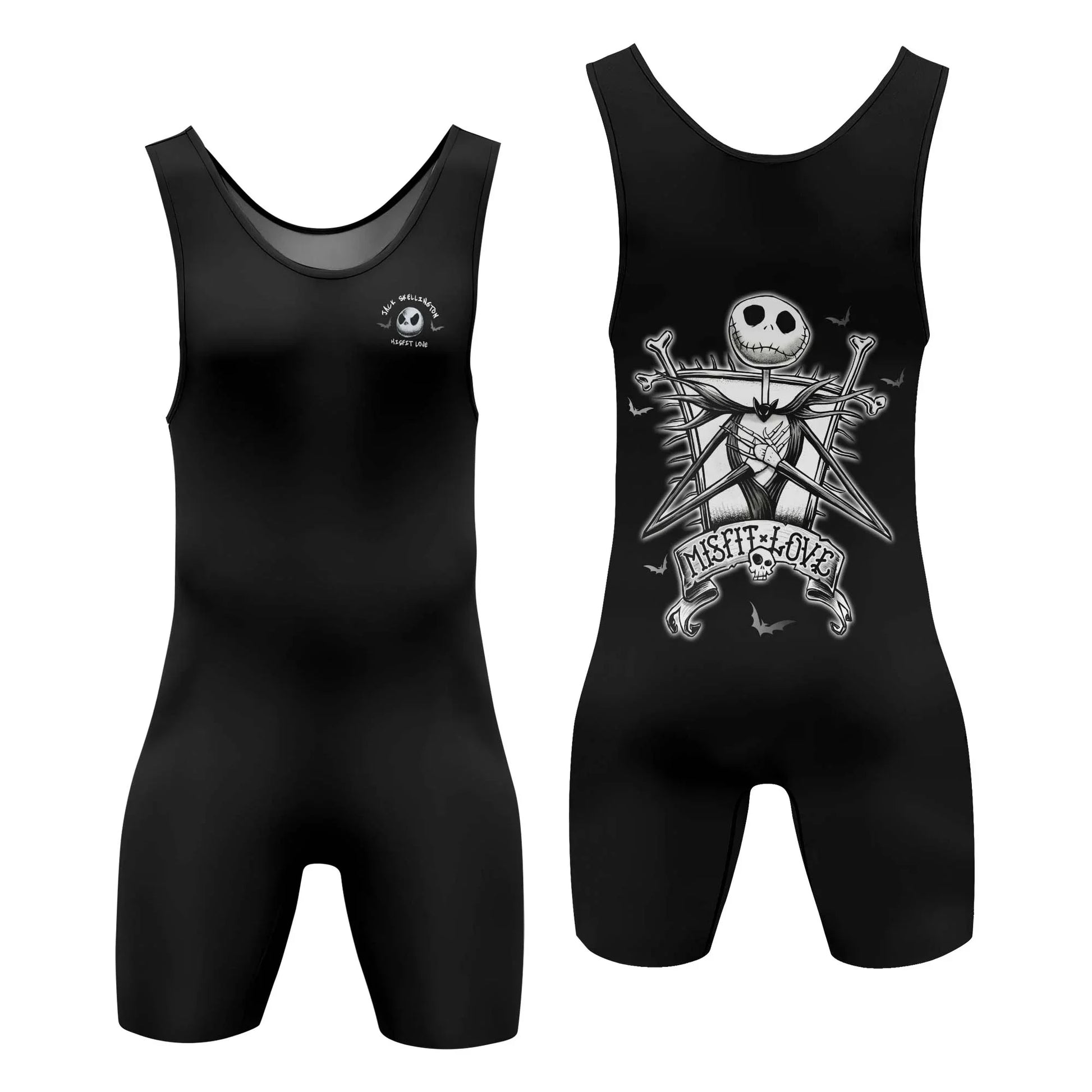 Jack Skelington Misfit Love Wrestling Singlet