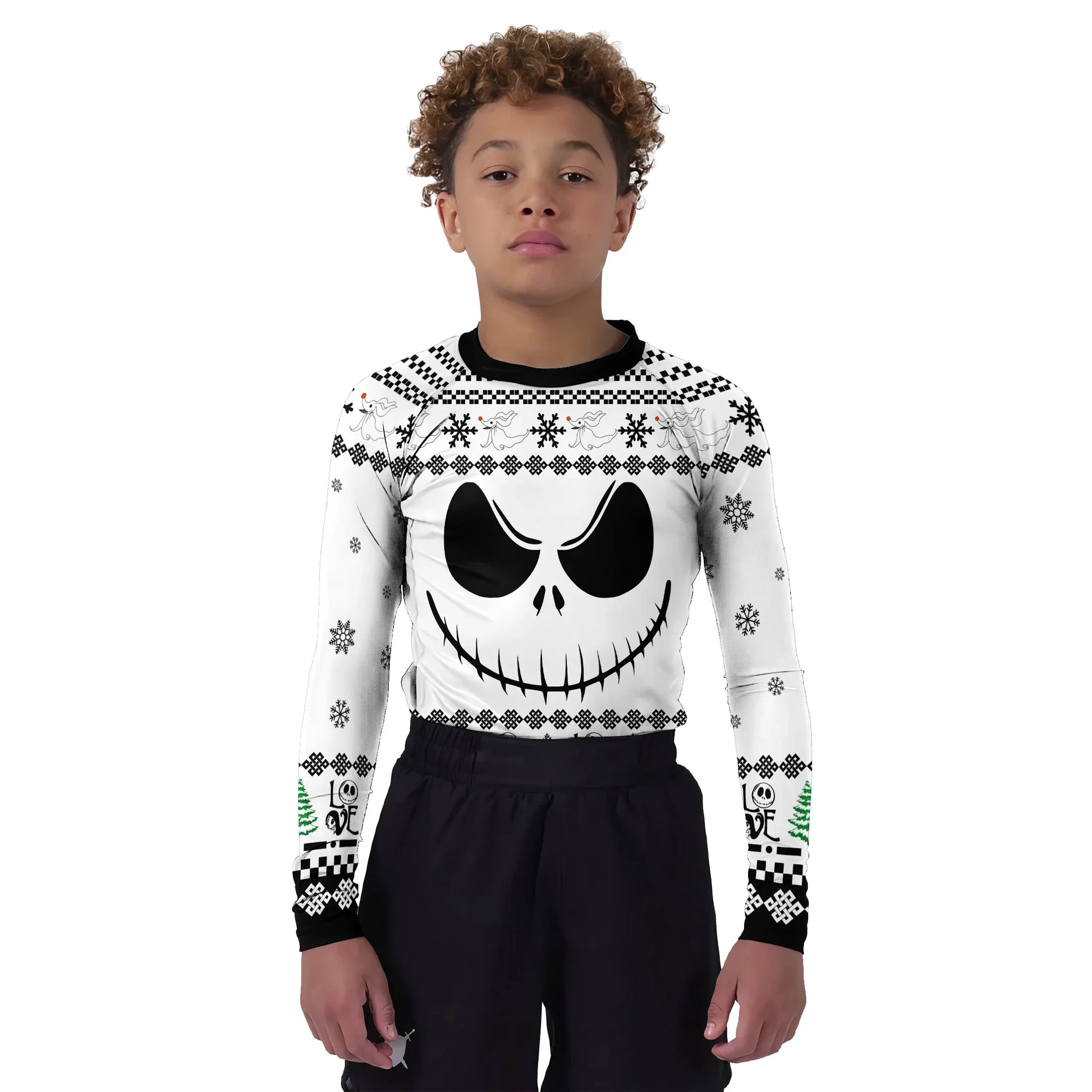 Jack Skellington Face Kids Rash Guard