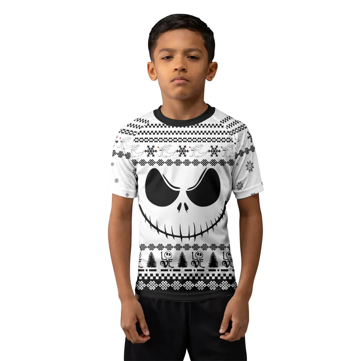 Jack Skellington Face Kids Rash Guard
