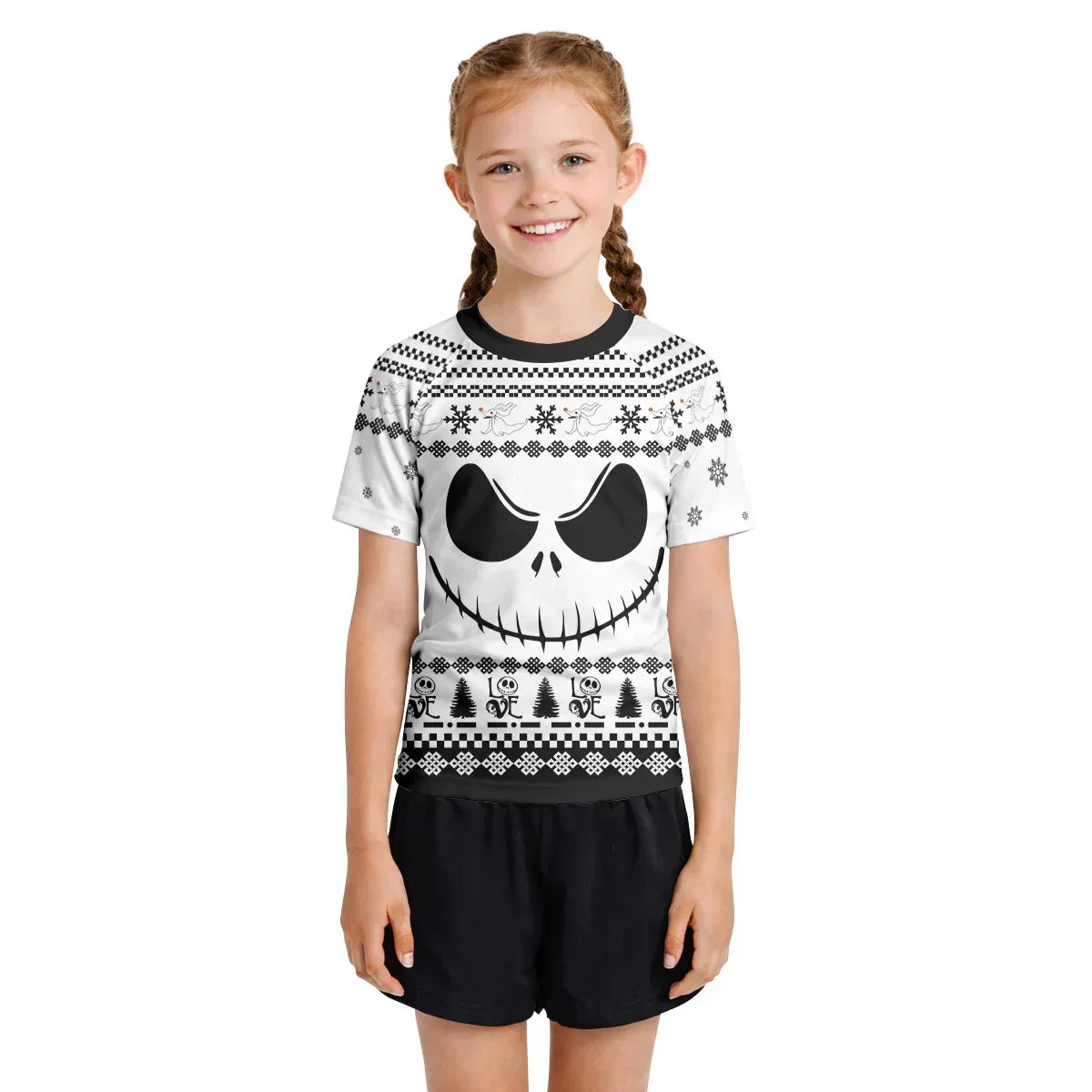 Jack Skellington Face Kids Rash Guard