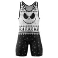 Jack Skellington Face Wrestling Singlet