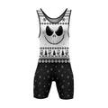 Jack Skellington Face Wrestling Singlet