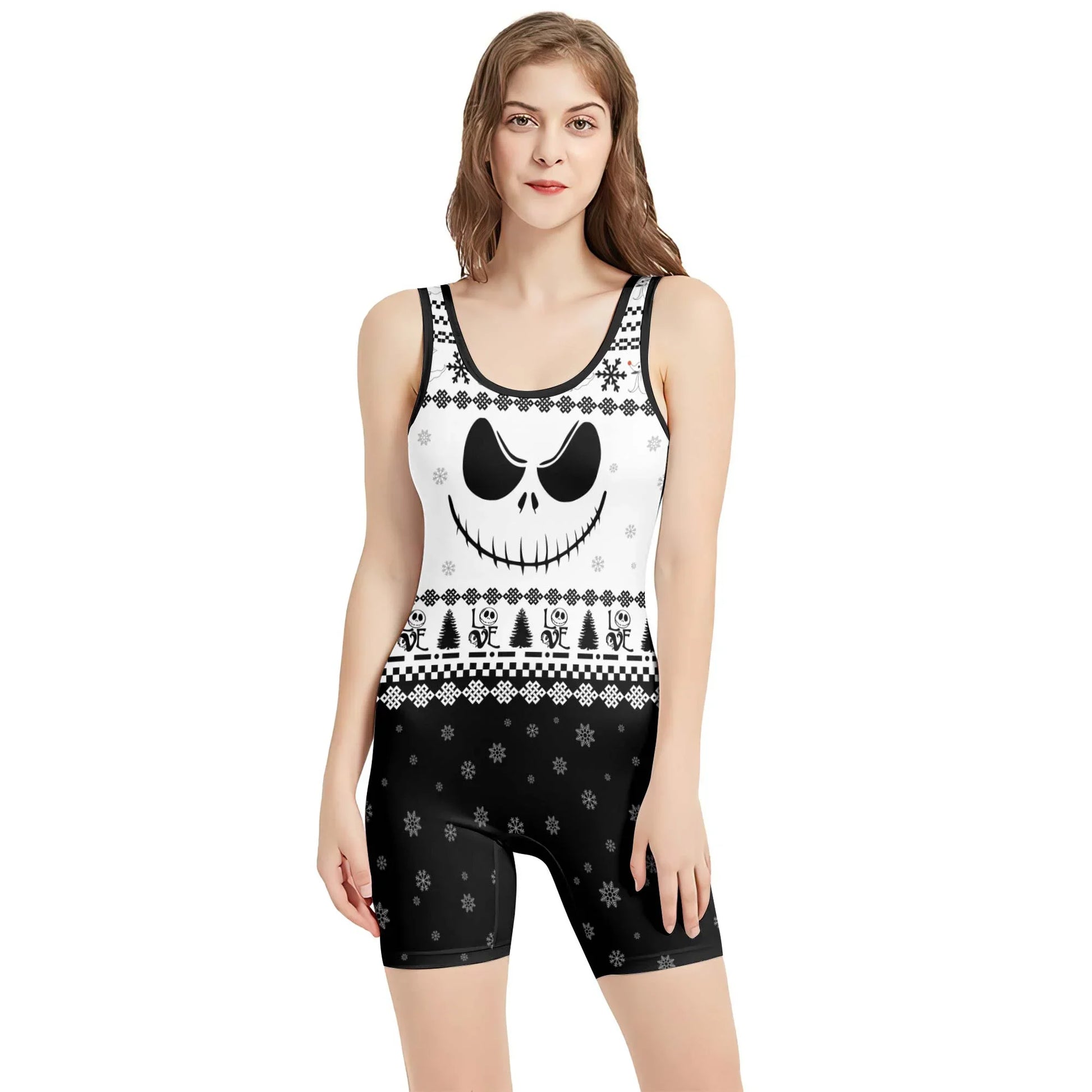 Jack Skellington Face Wrestling Singlet