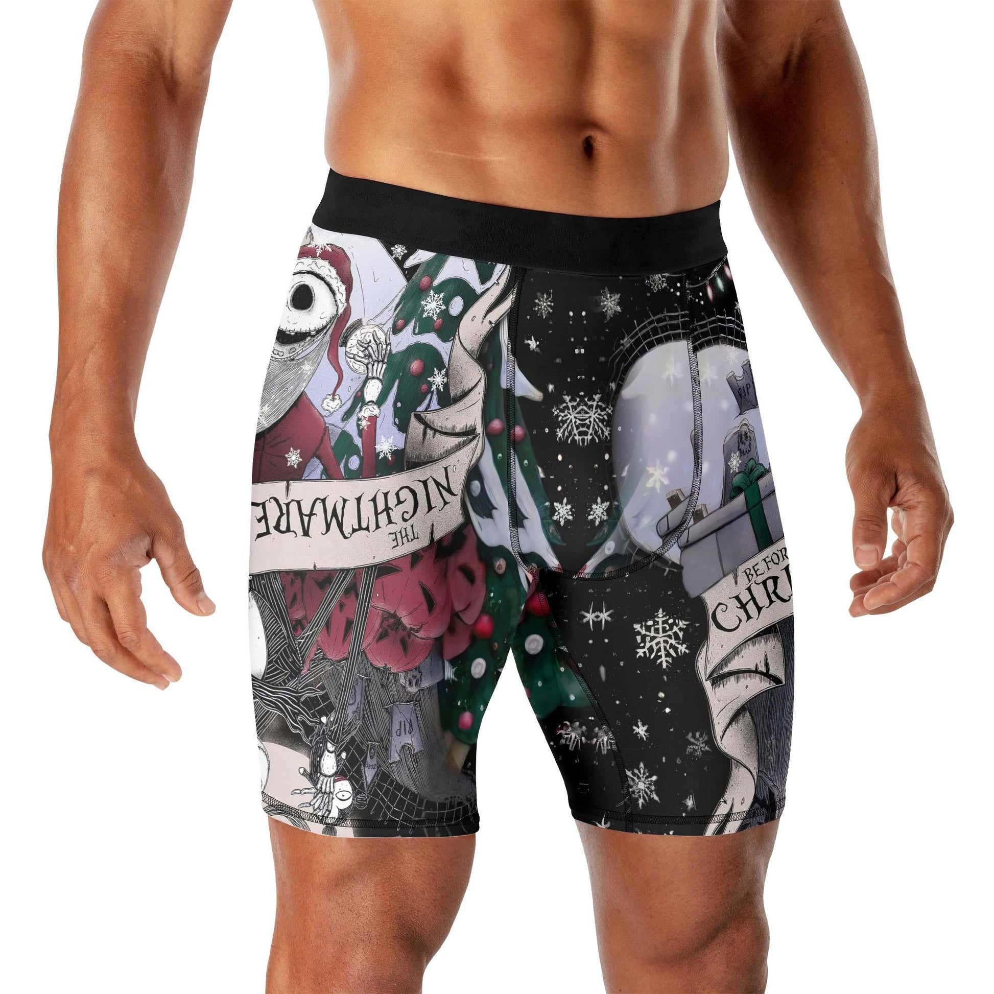 Jack Skellington Nightmare And Christmas Compression Shorts