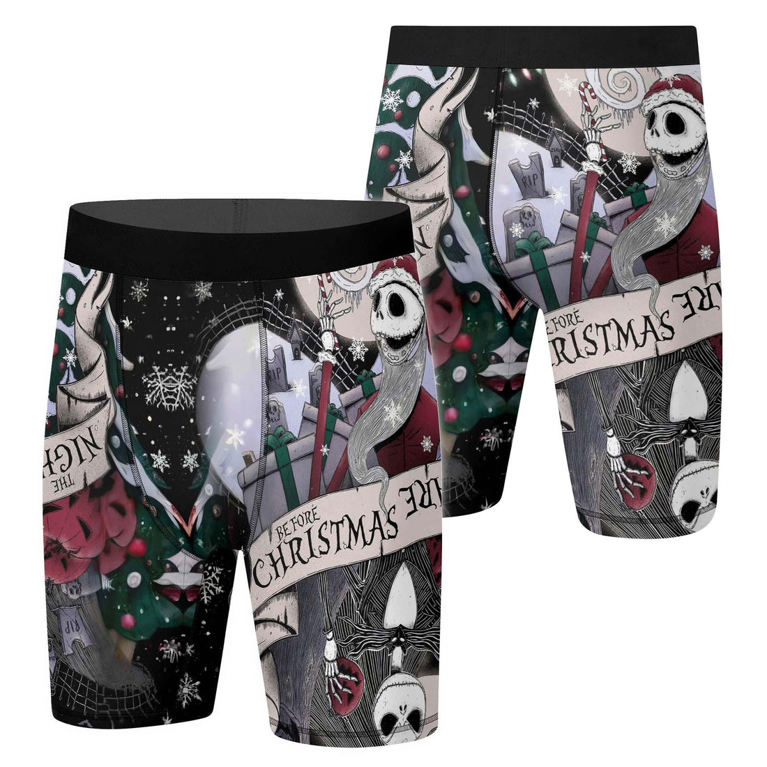 Jack Skellington Nightmare And Christmas Compression Shorts