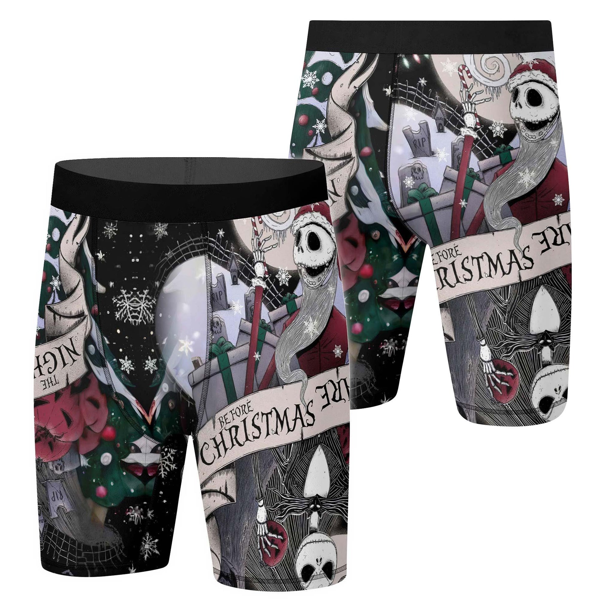 Jack Skellington Nightmare And Christmas Compression Shorts