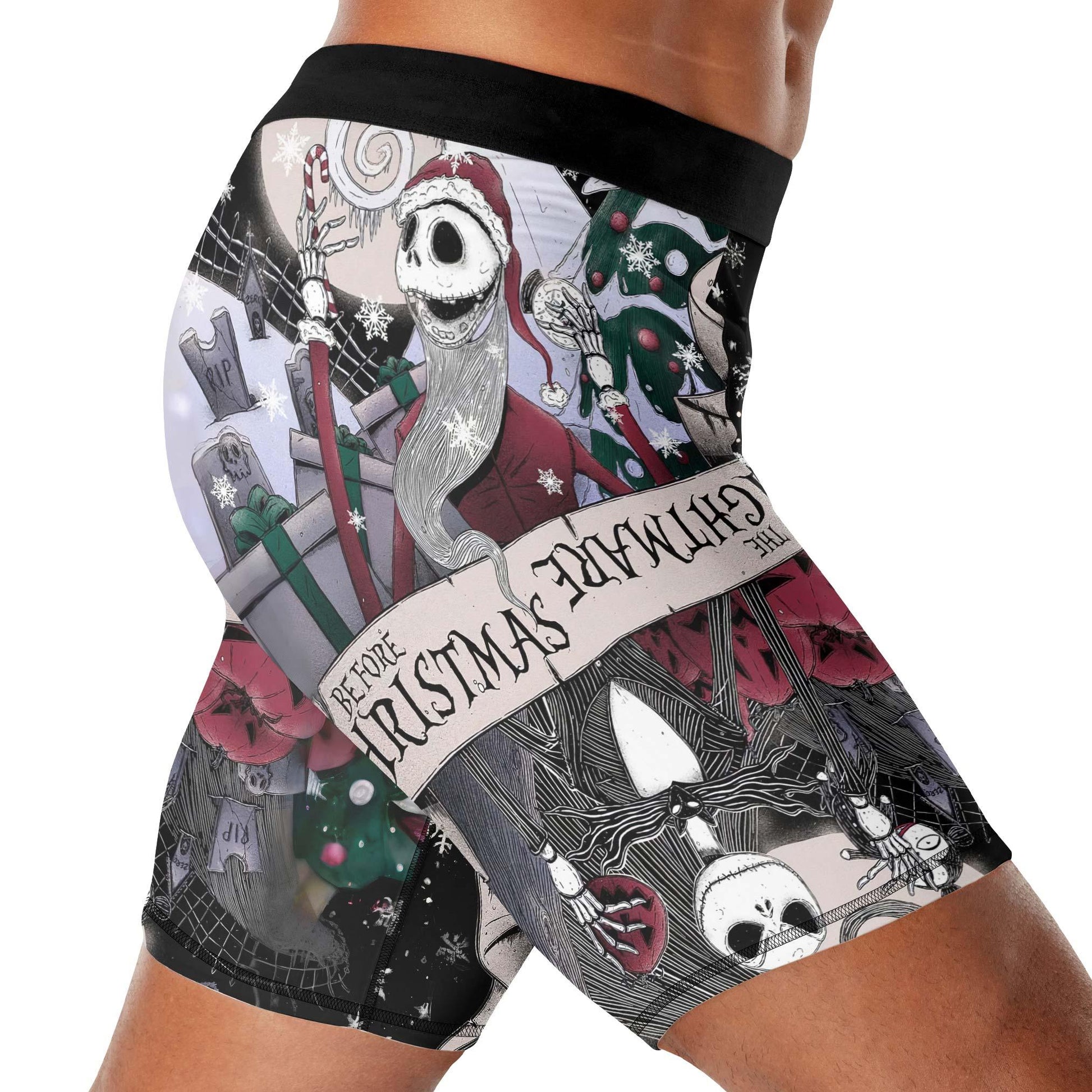 Jack Skellington Nightmare And Christmas Compression Shorts