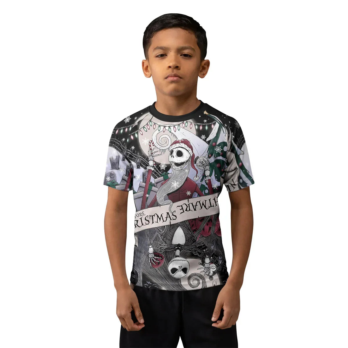 Jack Skellington Nightmare And Christmas Kids Rash Guard