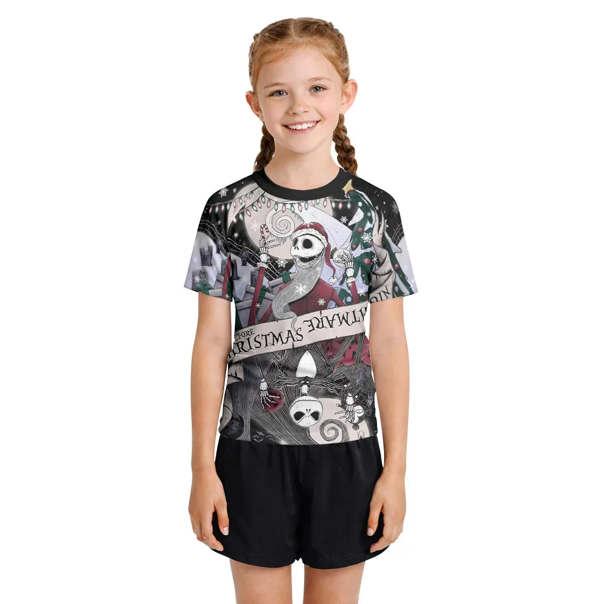 Jack Skellington Nightmare And Christmas Kids Rash Guard