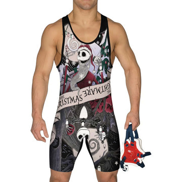 Jack Skellington Nightmare And Christmas Wrestling Singlet