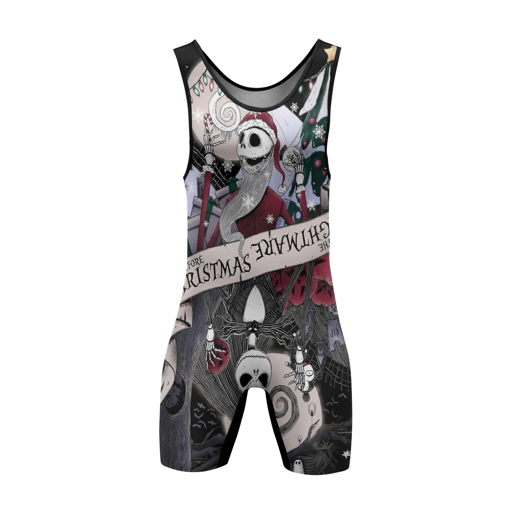 Jack Skellington Nightmare And Christmas Wrestling Singlet