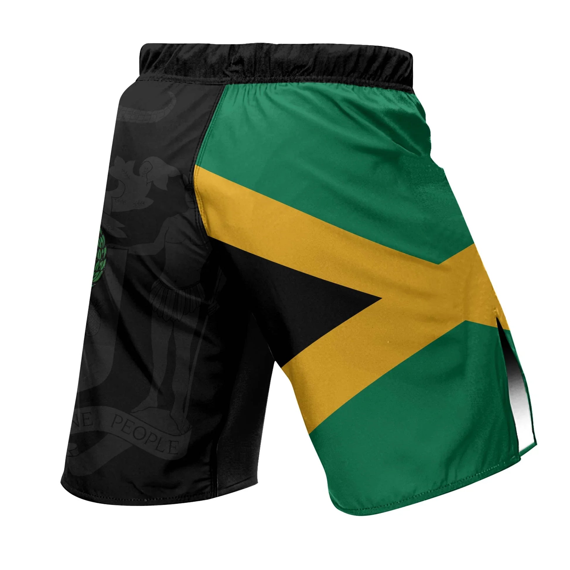 Jamaica Flag Diagonal Split Fight Shorts