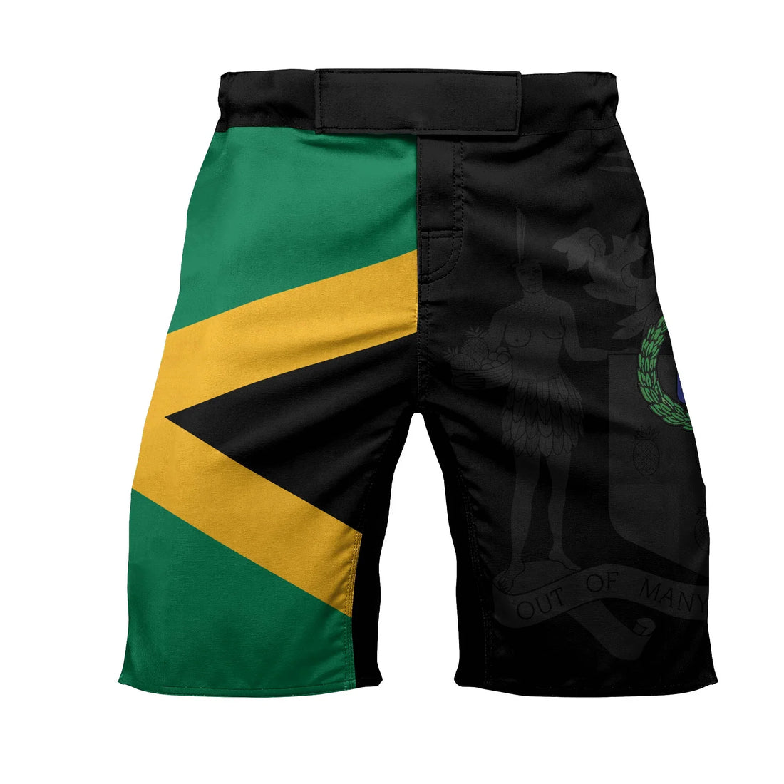 Jamaica Flag Diagonal Split Fight Shorts