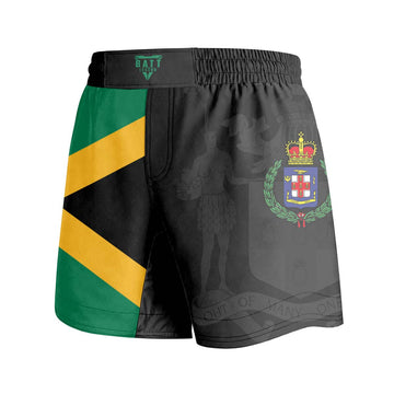 Jamaica Flag Diagonal Split Grappling Shorts
