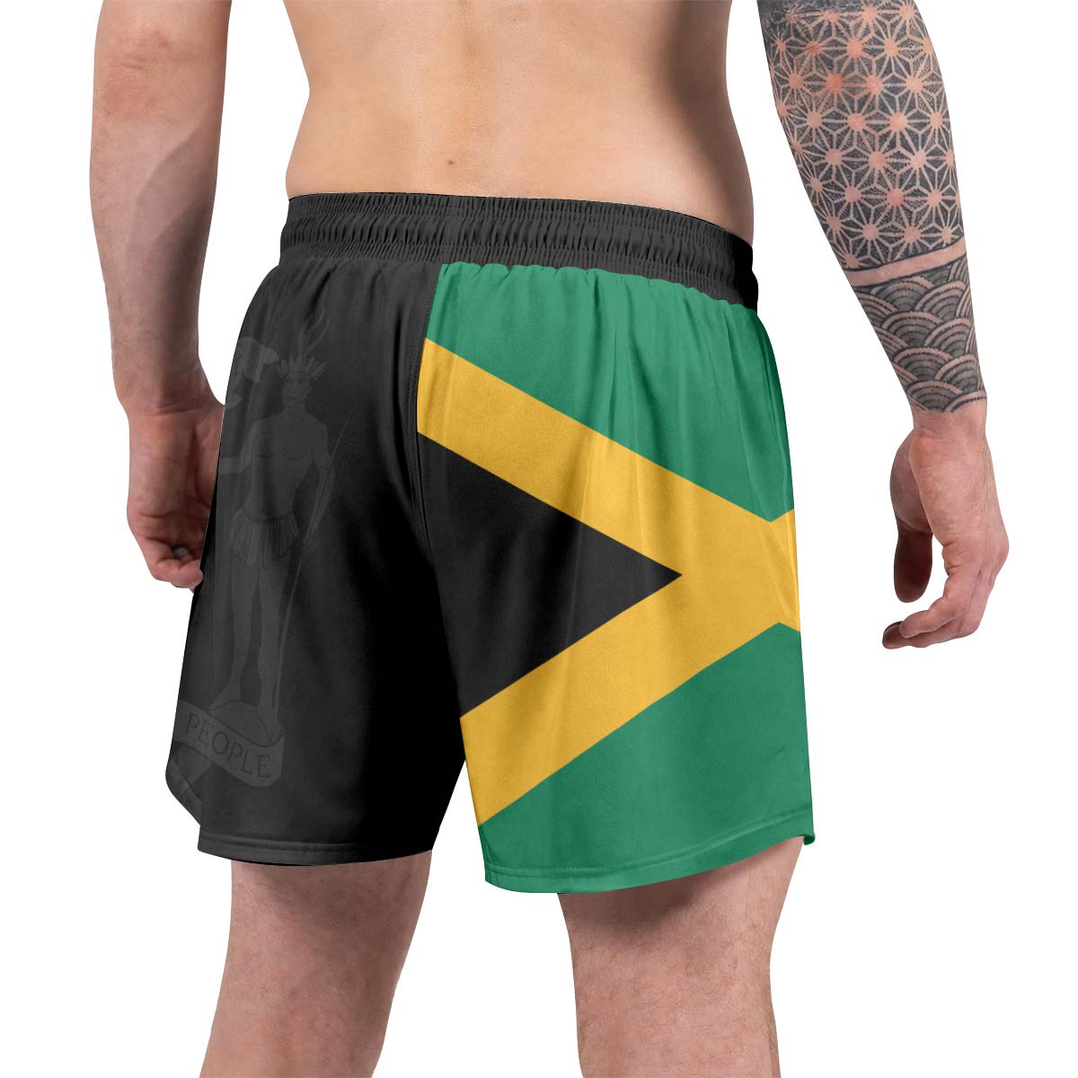 Jamaica Flag Diagonal Split Grappling Shorts