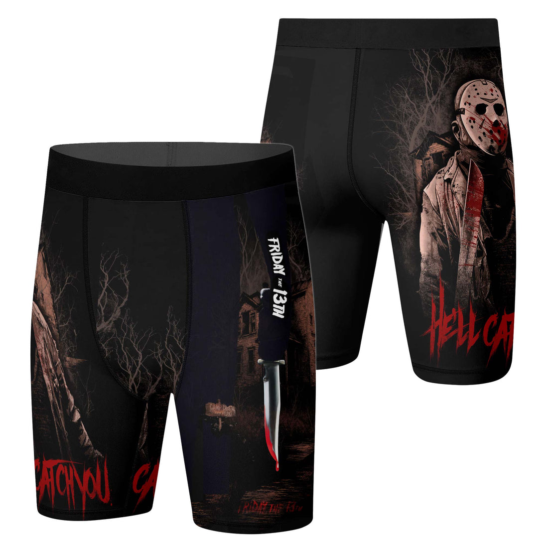 Jason Voorhees Hell Catch You Compression Shorts
