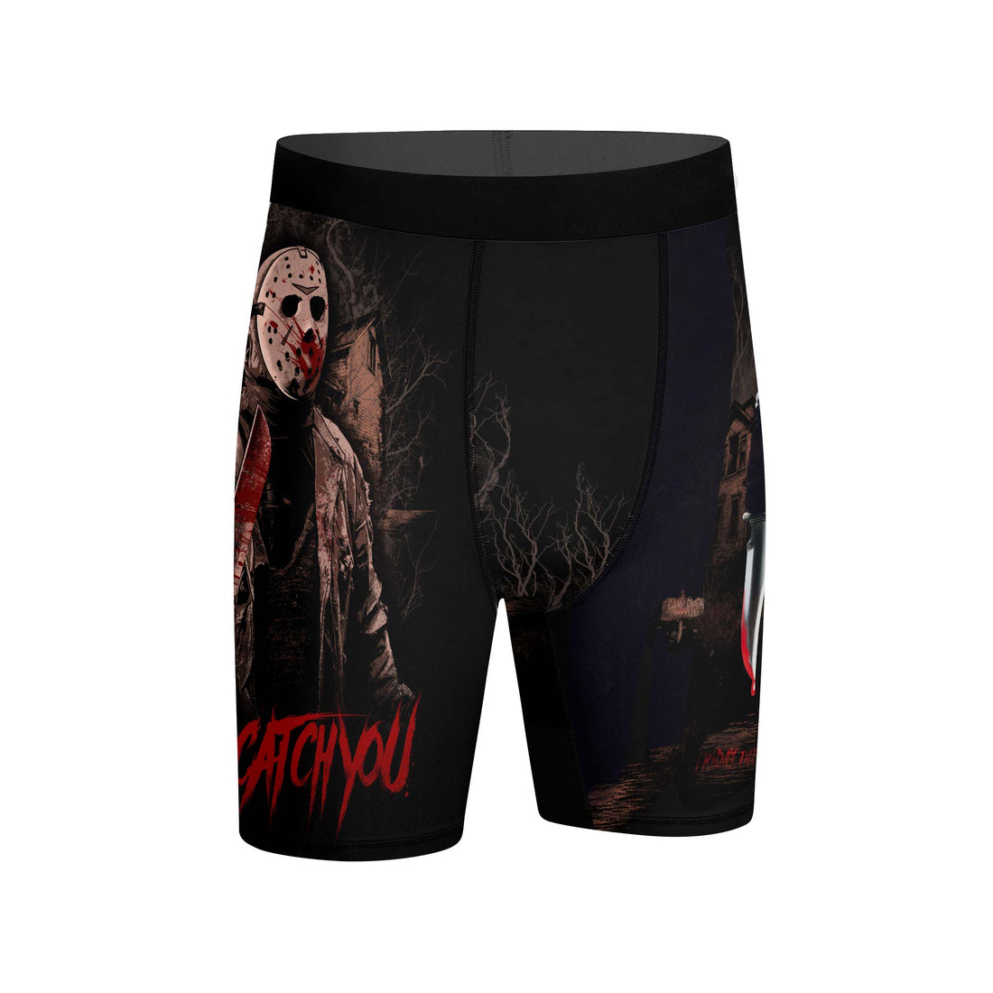 Jason Voorhees Hell Catch You Compression Shorts