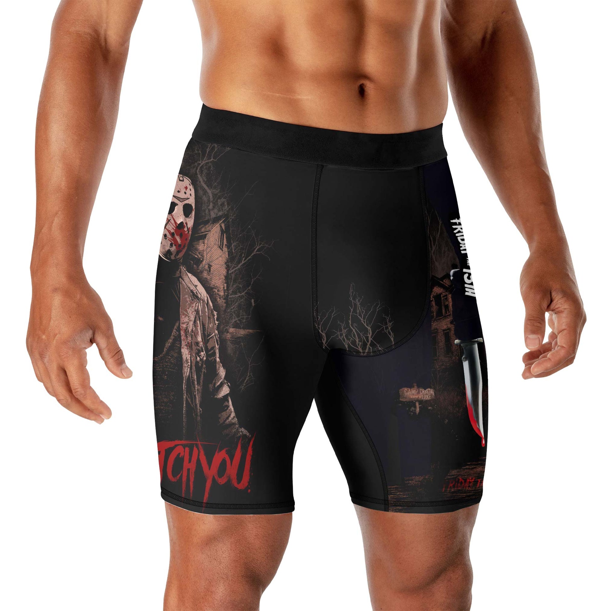 Jason Voorhees Hell Catch You Compression Shorts
