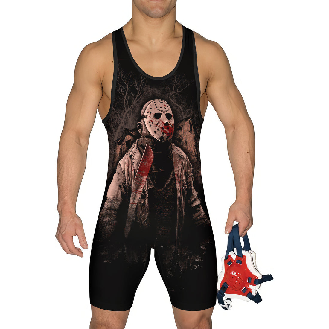 Jason Voorhees Hell Catch You Wrestling Singlet