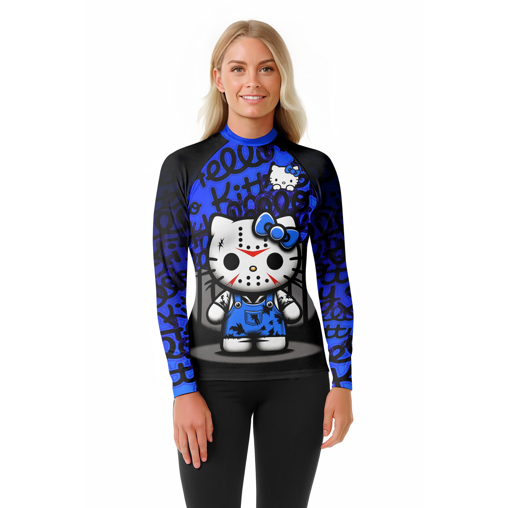 Jason Voorhees Kitty Blue Rash Guard