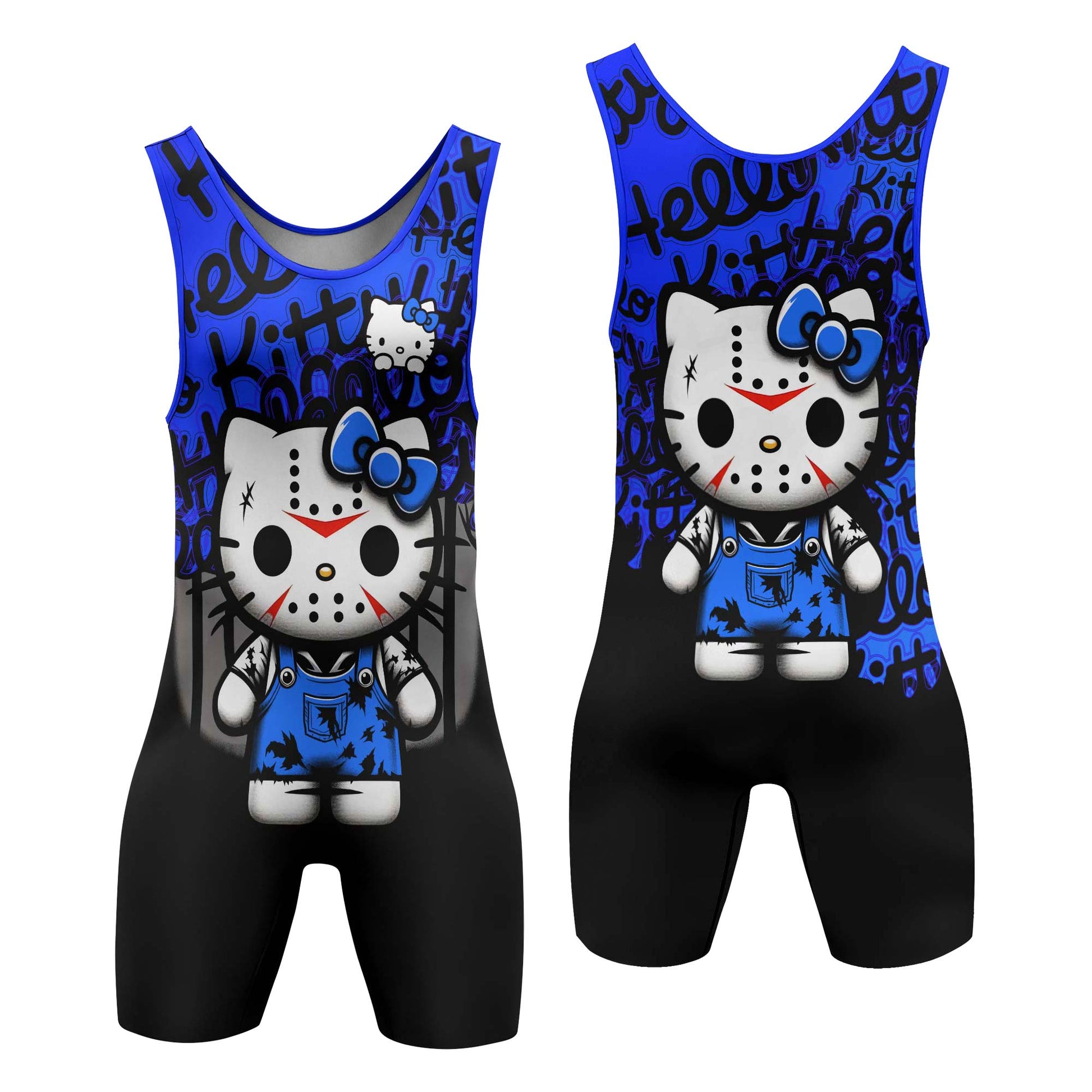 Jason Voorhees Kitty Blue Wrestling Singlet