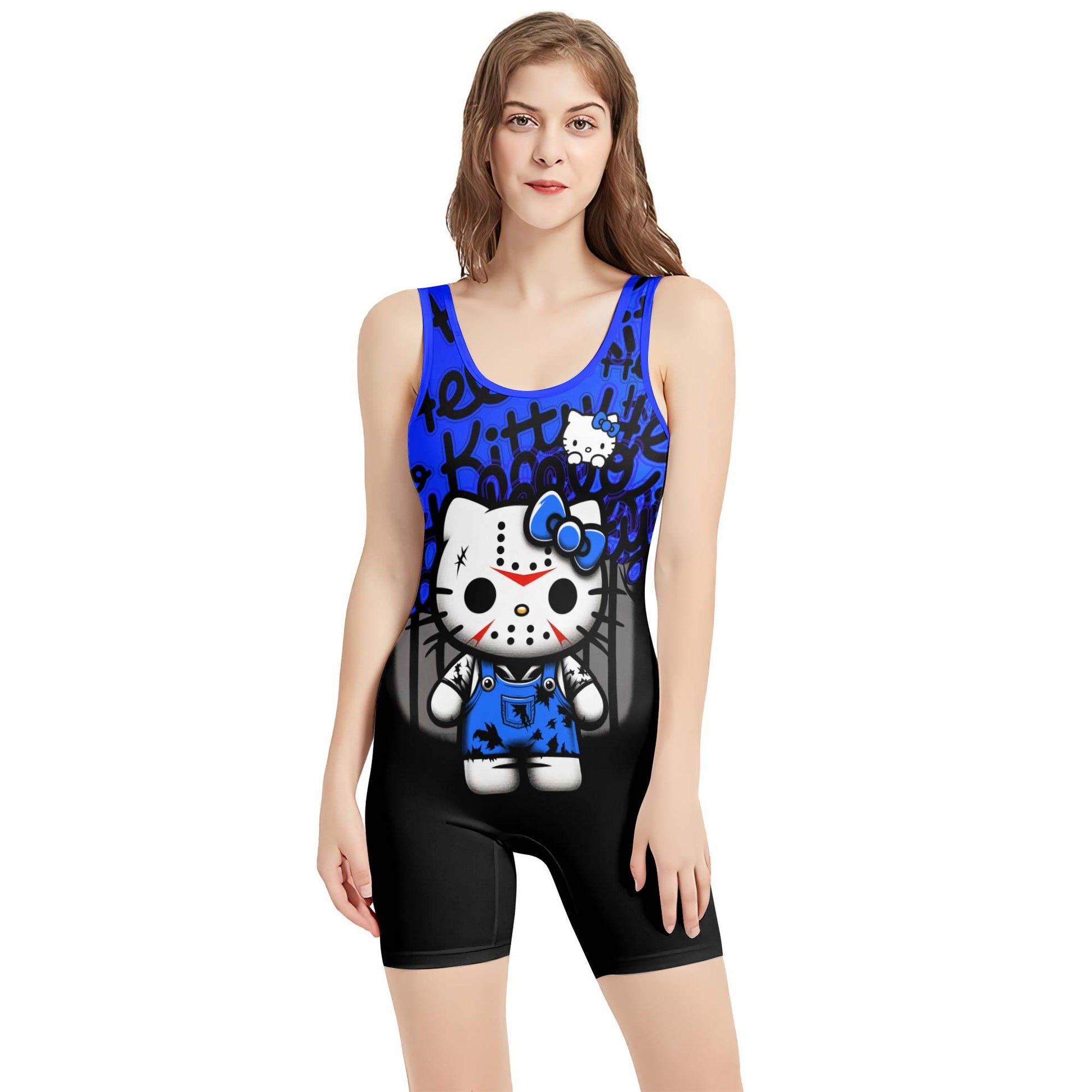 Jason Voorhees Kitty Blue Wrestling Singlet