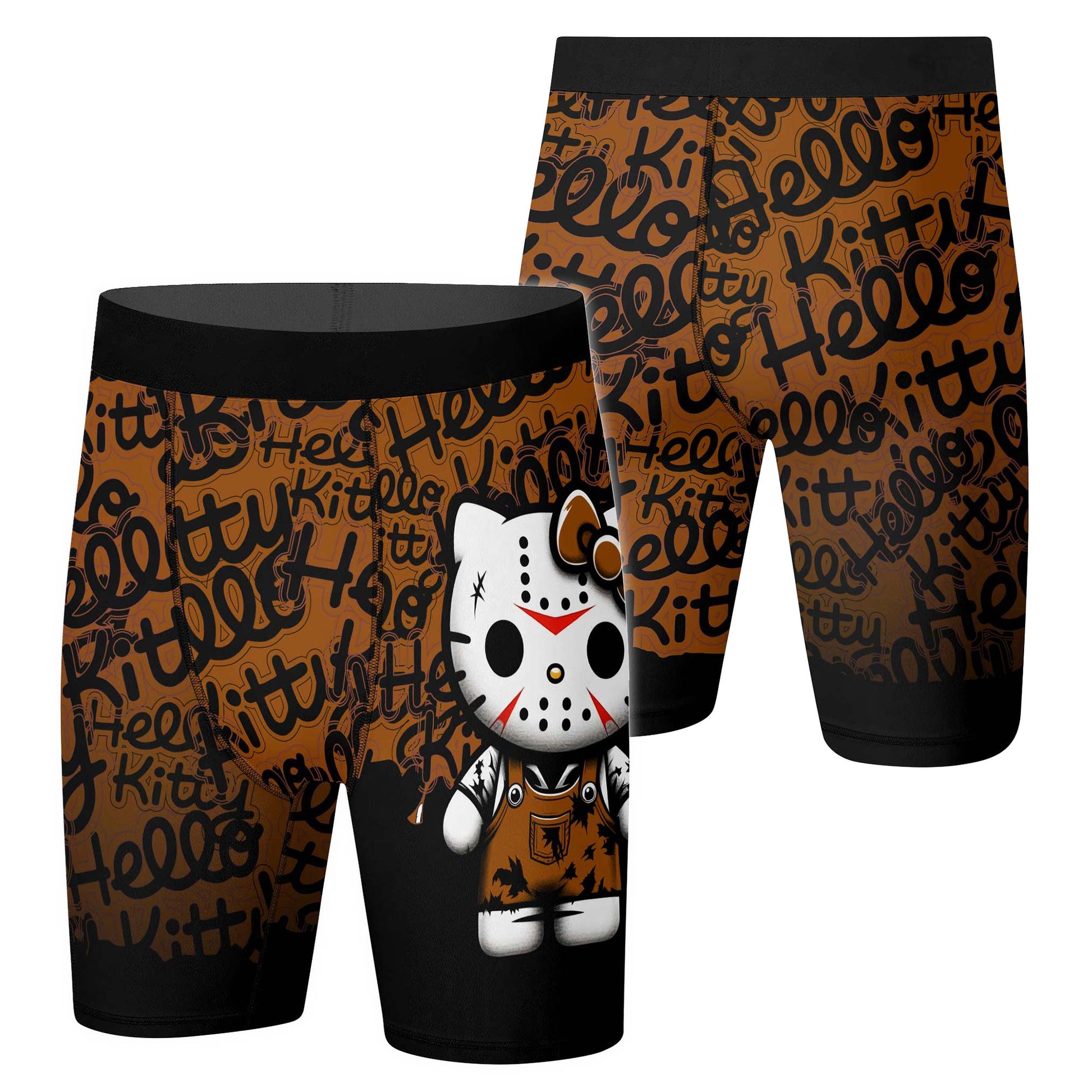 Jason Voorhees Kitty Brown Compression Shorts