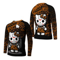 Jason Voorhees Kitty Brown Kids Rash Guard