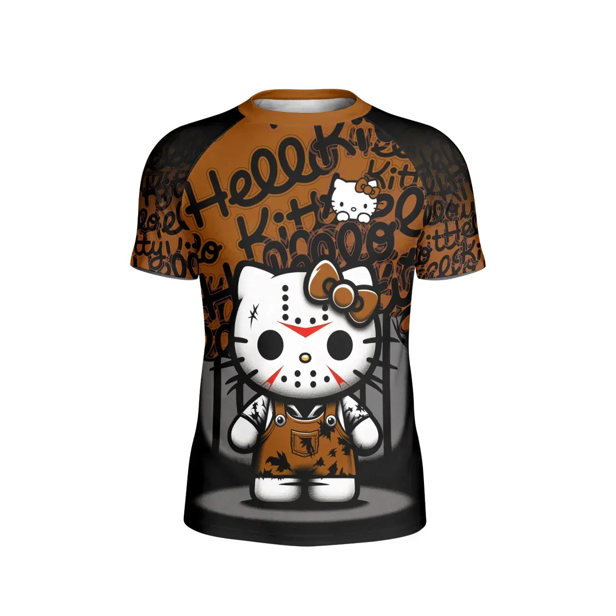 Jason Voorhees Kitty Brown Kids Rash Guard