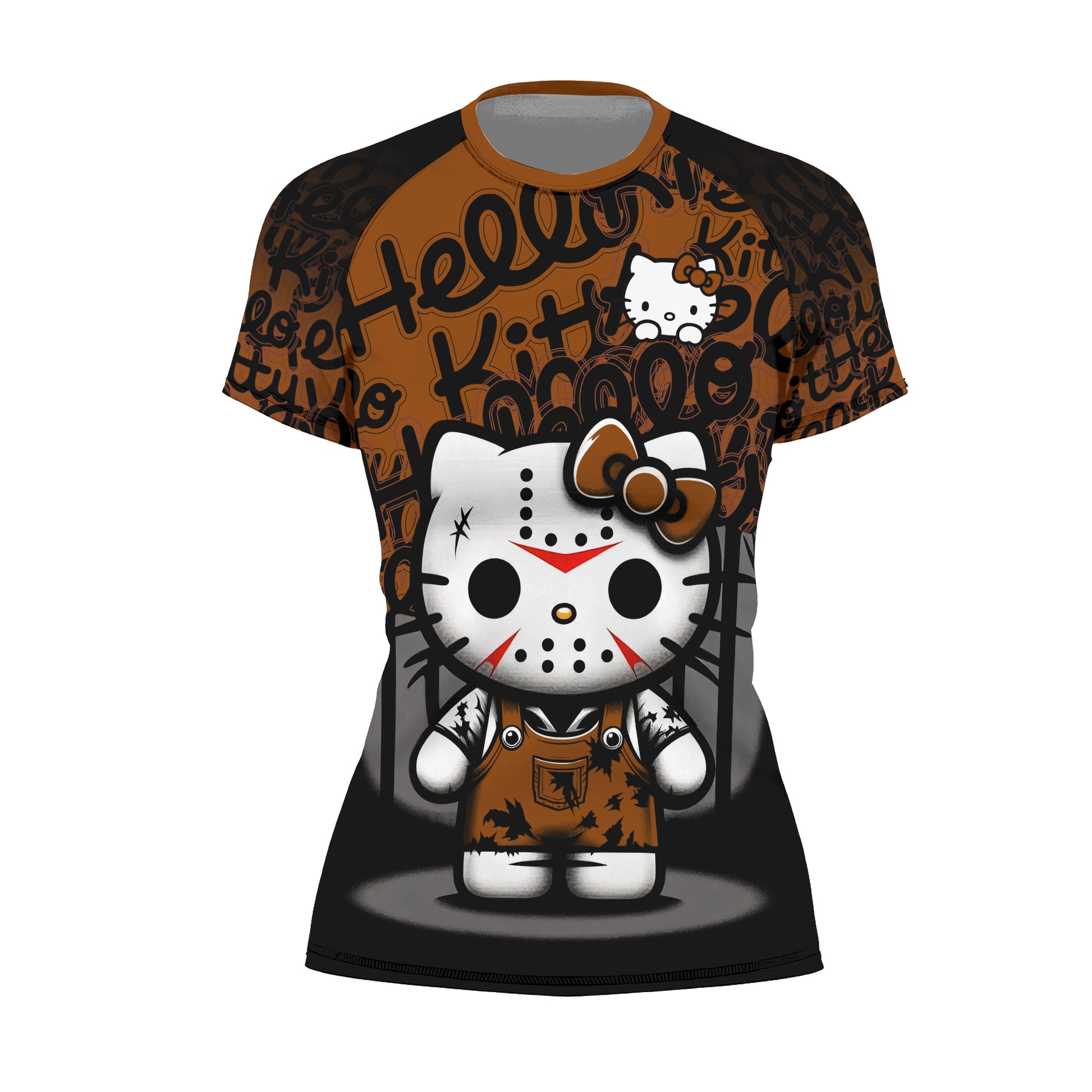 Jason Voorhees Kitty Brown Rash Guard
