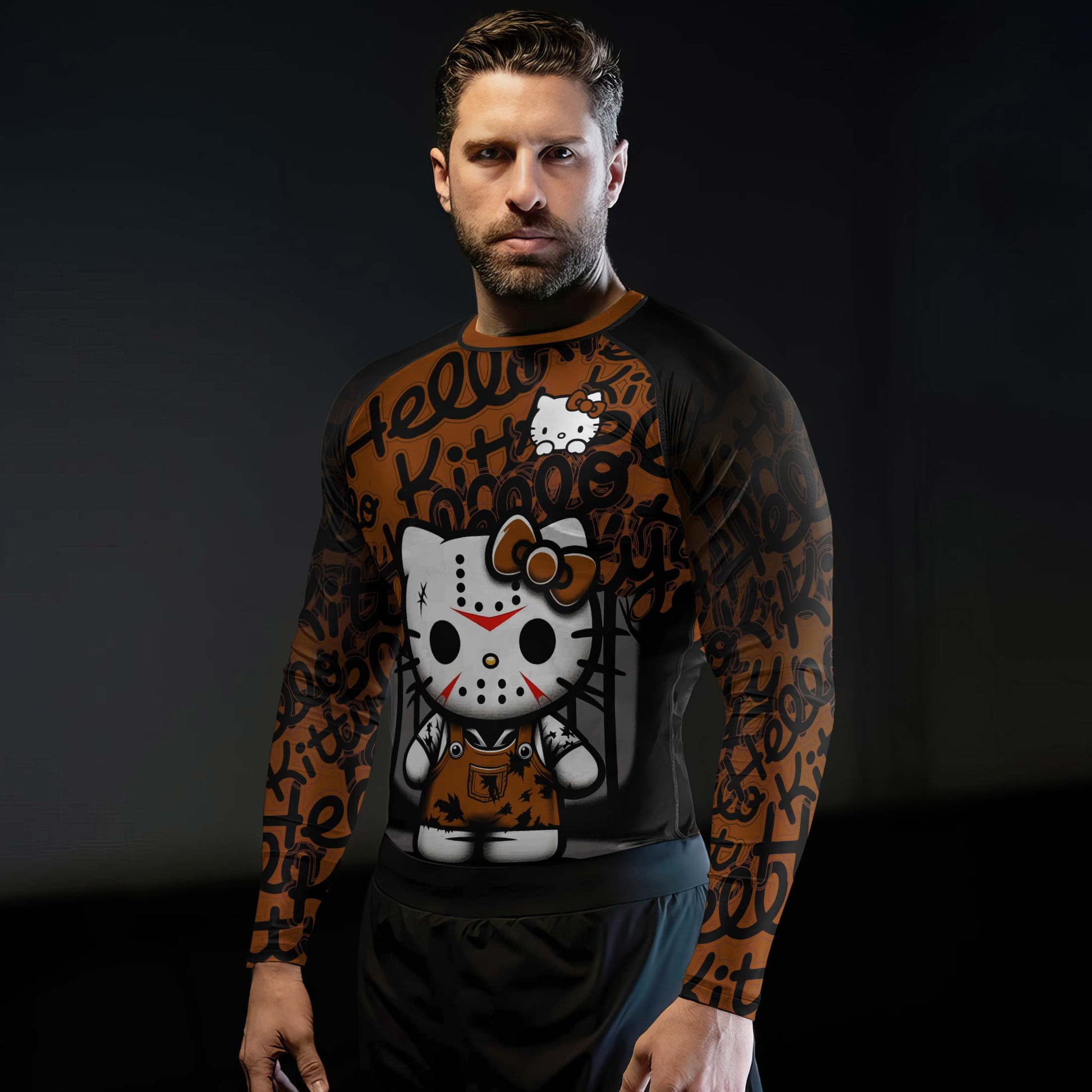 Jason Voorhees Kitty Brown Rash Guard