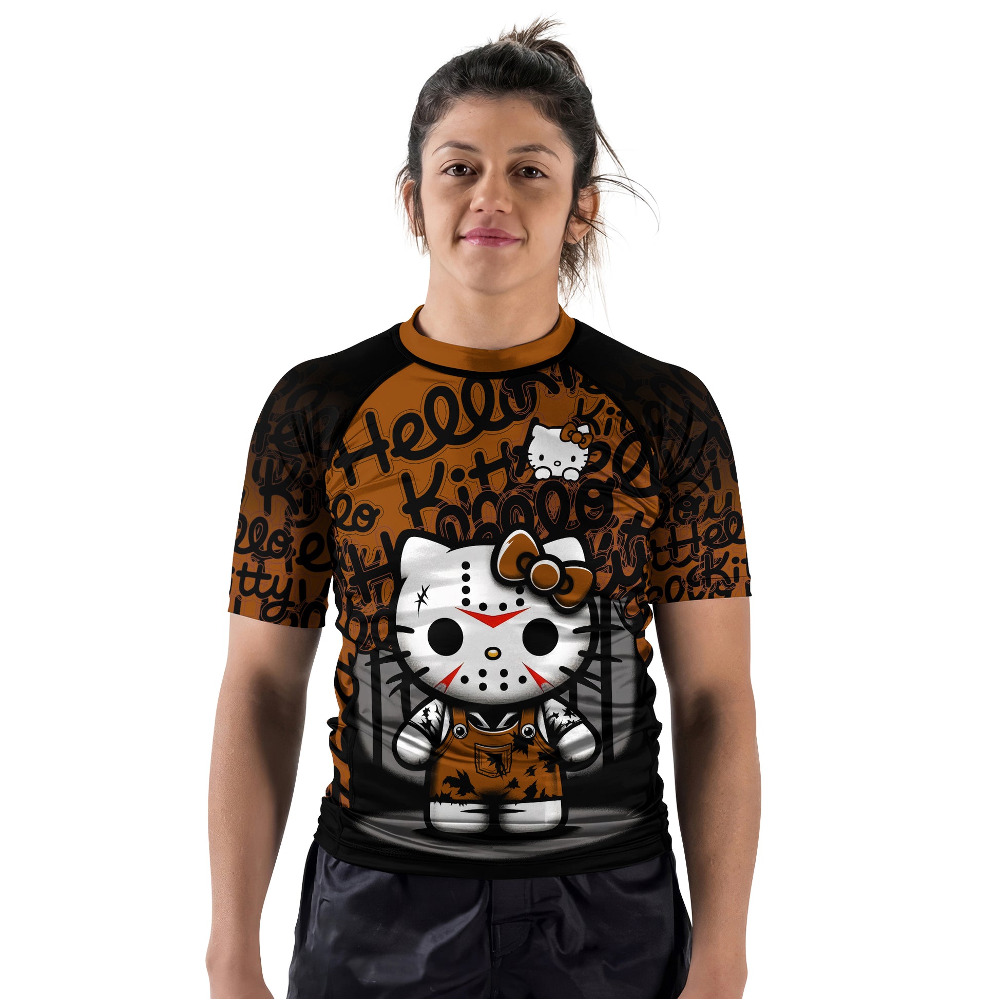 Jason Voorhees Kitty Brown Rash Guard