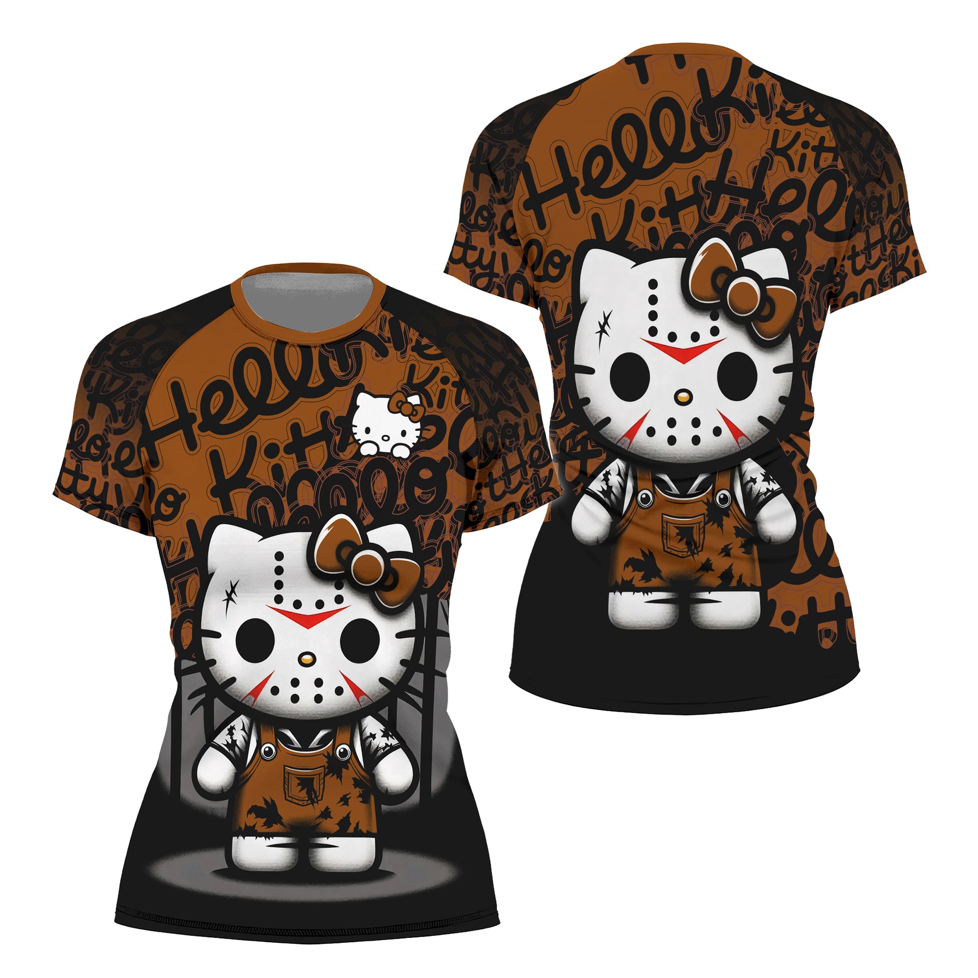 Jason Voorhees Kitty Brown Rash Guard
