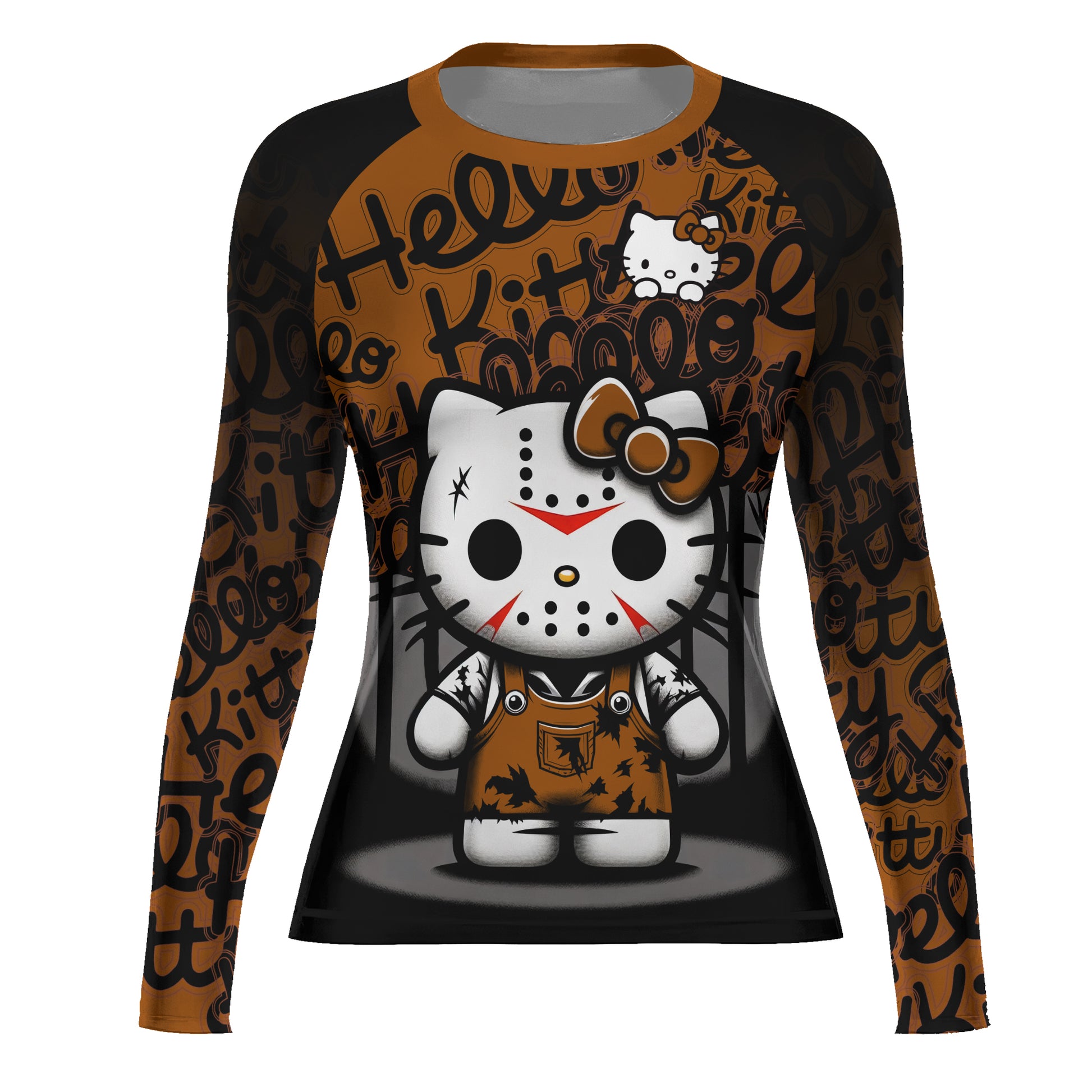 Jason Voorhees Kitty Brown Rash Guard