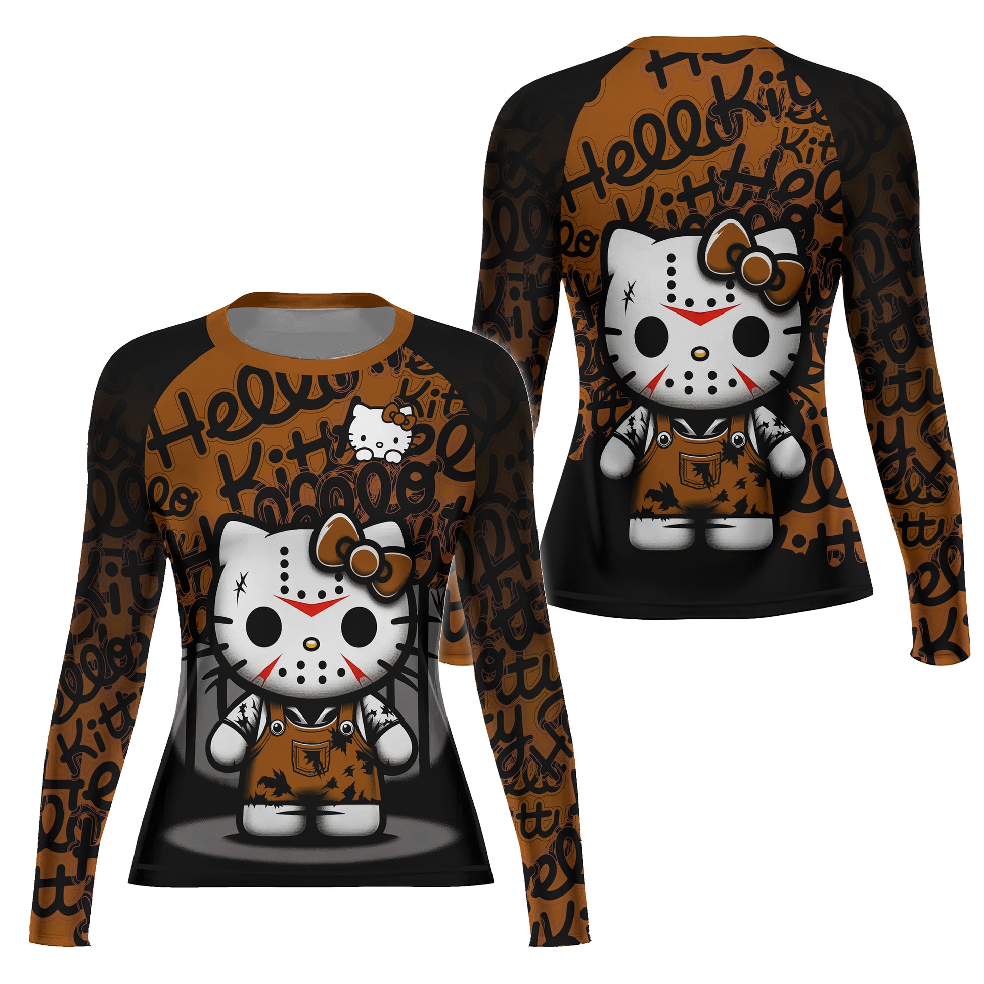 Jason Voorhees Kitty Brown Rash Guard