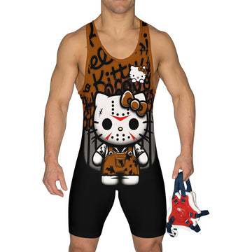 Jason Voorhees Kitty Brown Wrestling Singlet