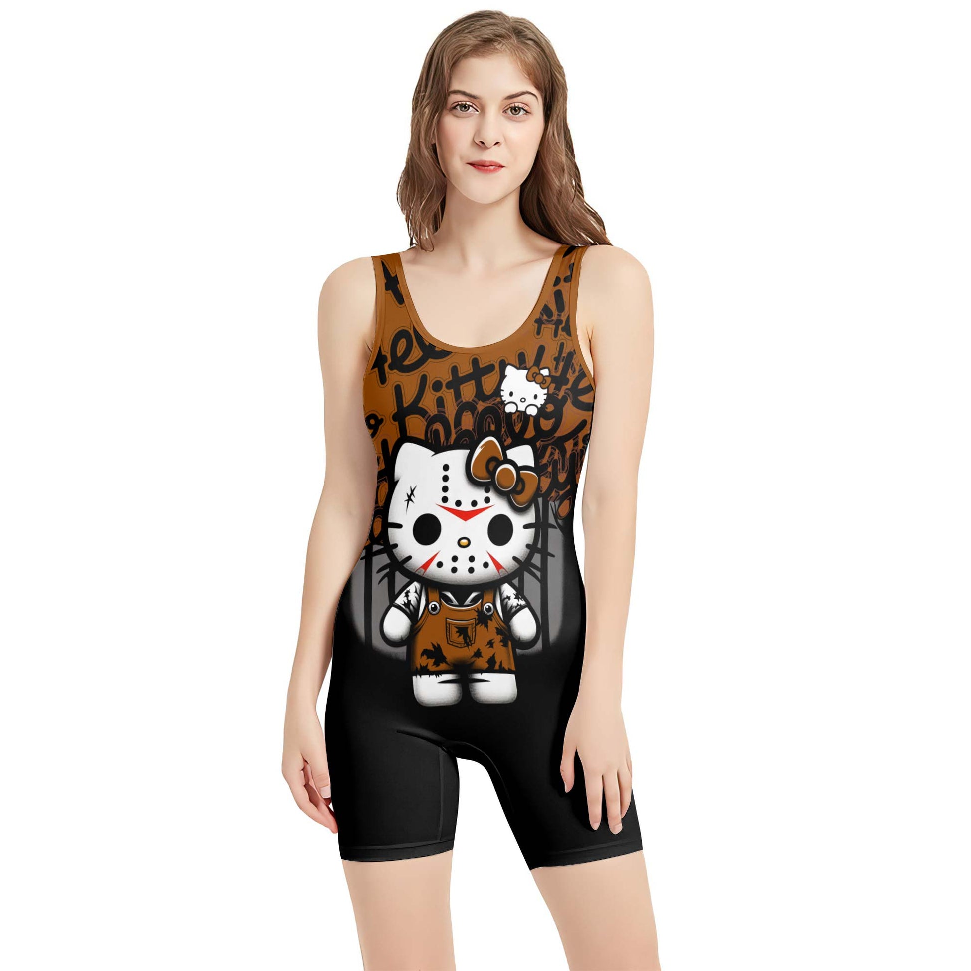 Jason Voorhees Kitty Brown Wrestling Singlet