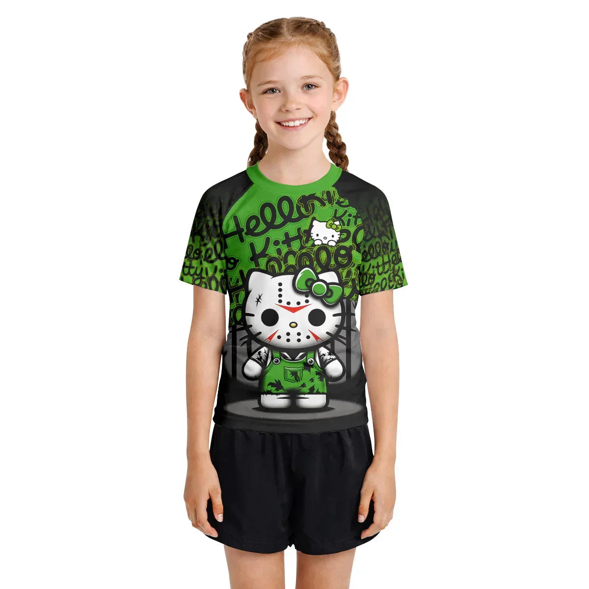 Jason Voorhees Kitty Green Kids Rash Guard