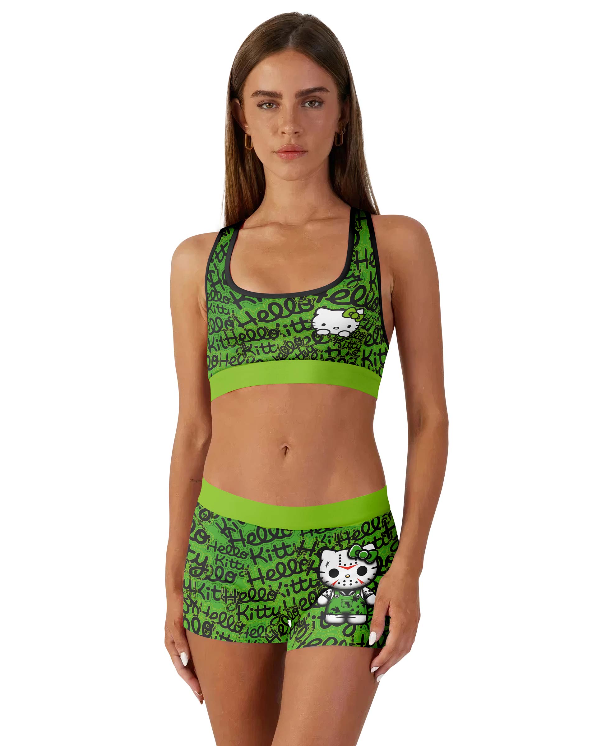 Jason Voorhees Kitty Green Women's Workout Set